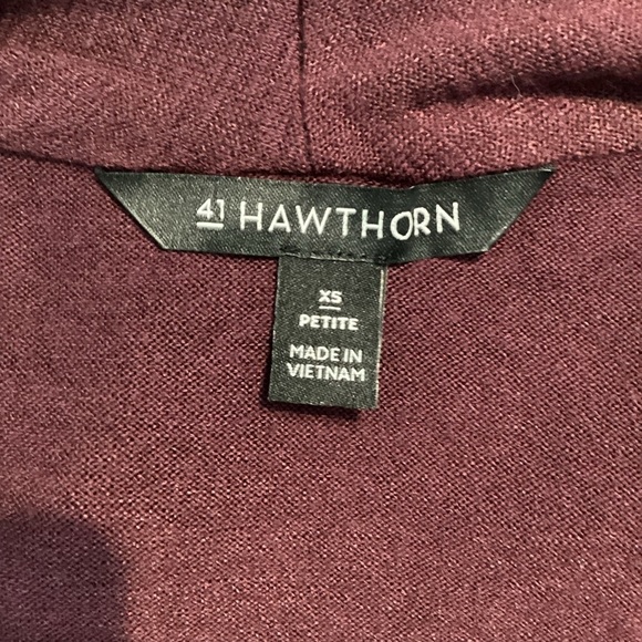 41 Hawthorn Benni Wrap Ruched Top Size XS Petite Burgundy - Picture 6 of 7